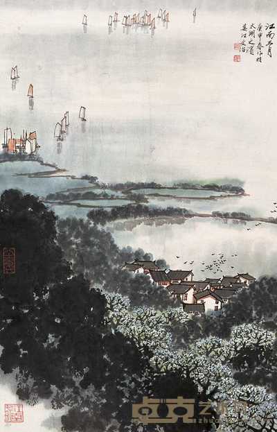 宋文治 1980年作 江南三月 立轴 69×44.5cm